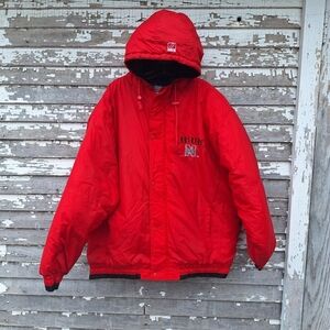Vintage Logo 7 Nebraska Cornshuskers Huskers Coat Size XL